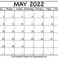 Calendar May 2022